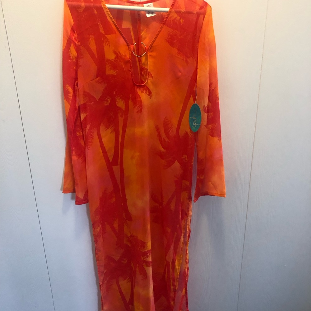 Sunset Fusion "Sunset Palm" Orange cover up - Picture 8 of 8